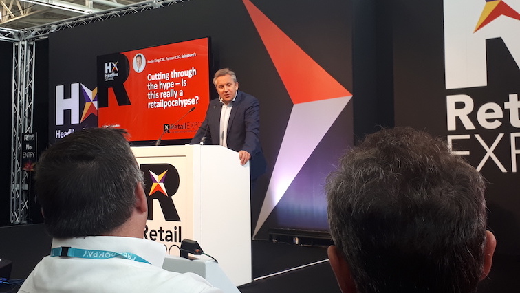 Image of Justin King OBE talking at the Retail Expo 2019