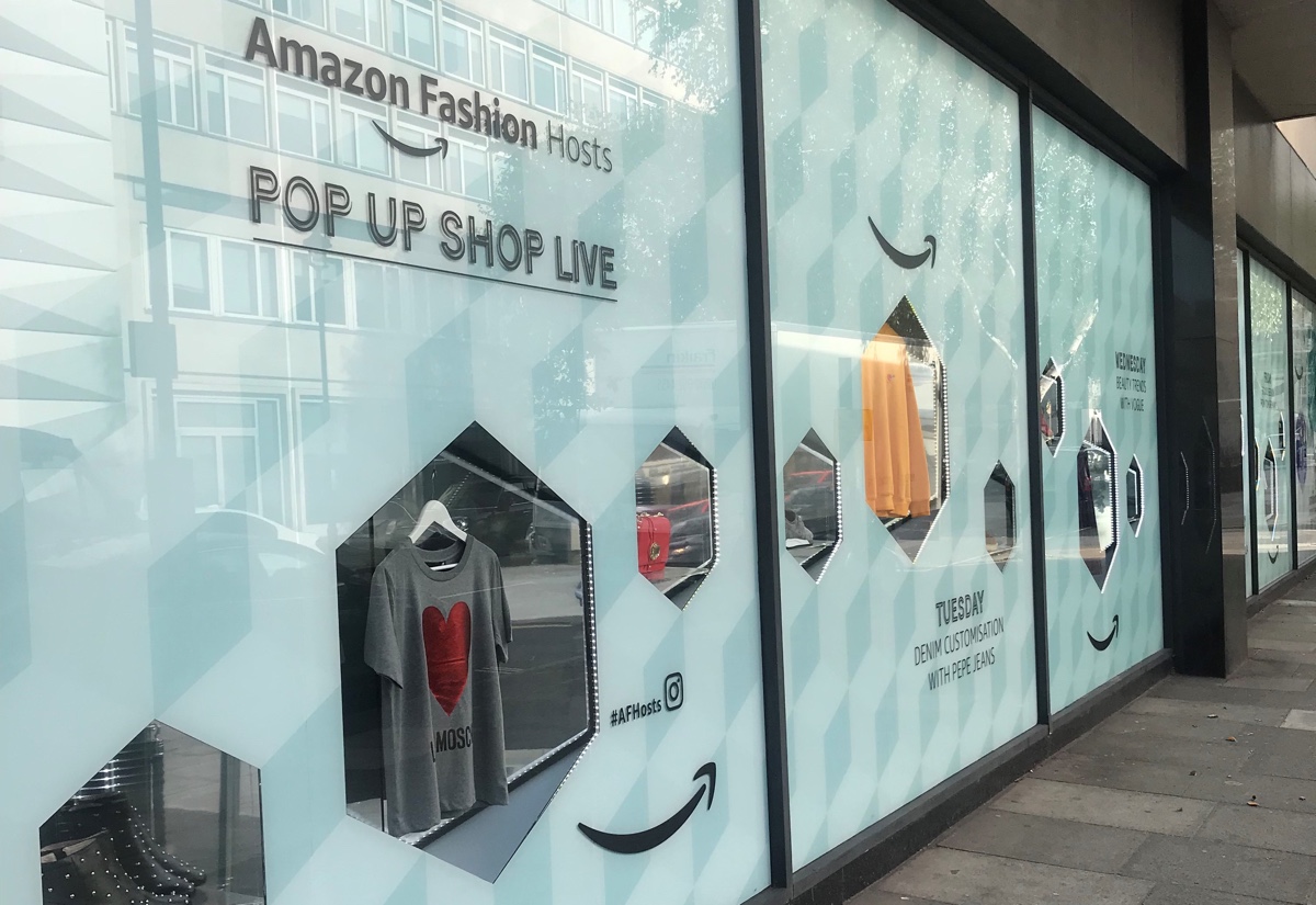 Image of the exterior of the Amazon Fashion Hosts pop-up
