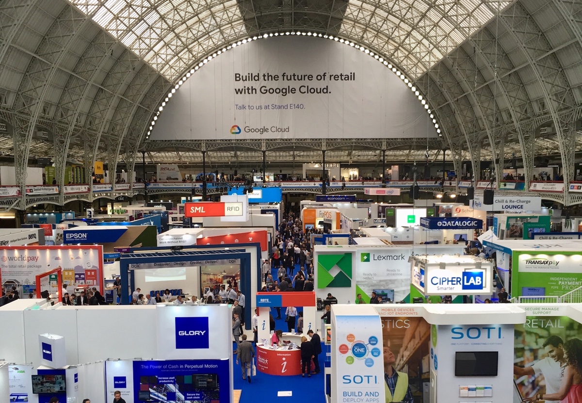 Image of the exhibitor floor at the Retail Business Technology Expo