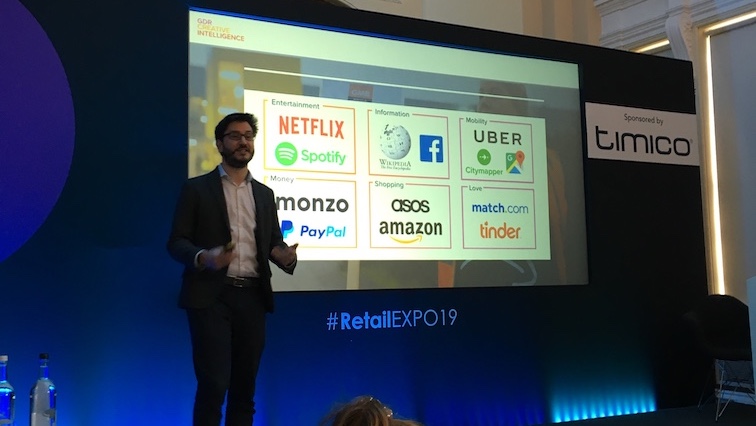 Image of Alex Sbardella talking at the Retail Expo 2019