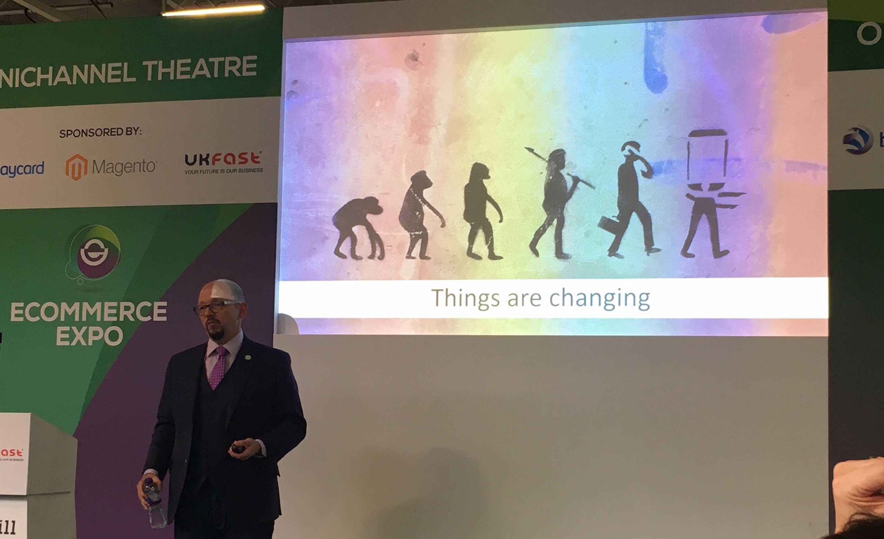 Image of Skip Fidura giving a talk at the Ecommerce Expo 2018