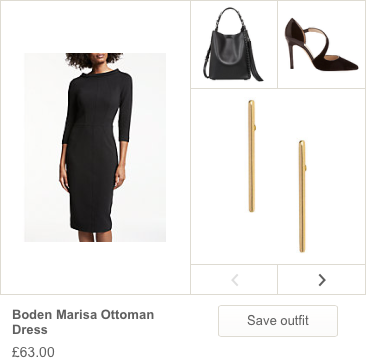 Second image of an alternative personalized outfit recommendation for the black dress