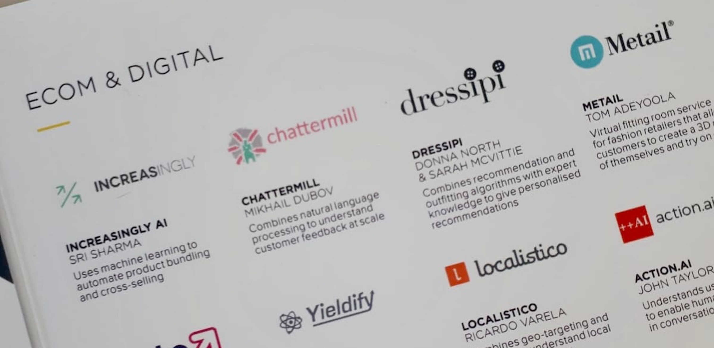 Image of the London's Retail Tech Catalogue showing Dressipi as one of the top 50 UK retail tech companies