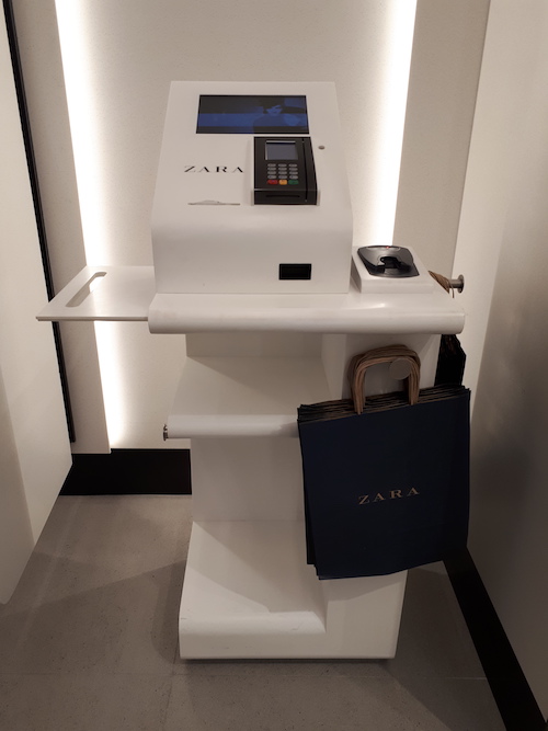 Image of a self-service kiosk at a Zara store